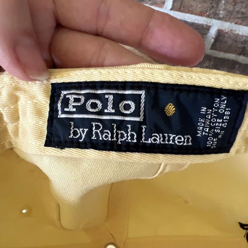Polo Ralph Lauren Hat Cap Strap Back Light Yellow Small Pony Logo Embroidered - Picture 4 of 8